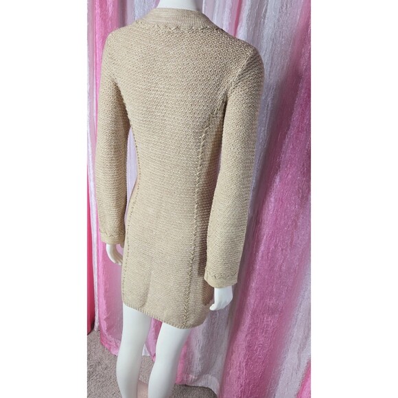 Coldwater Creek Oatmeal Heather Knit Button Long Sweater Cardigan Size XS - Picture 9 of 13